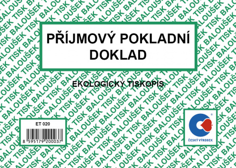 Příjmový pokl. doklad A6 Bal. ET020